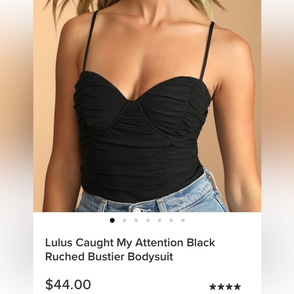Lulus black ruched bodysuit. Size XS